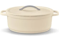 Cocotte ovale Beka Plume en aluminium 31cm - Beige