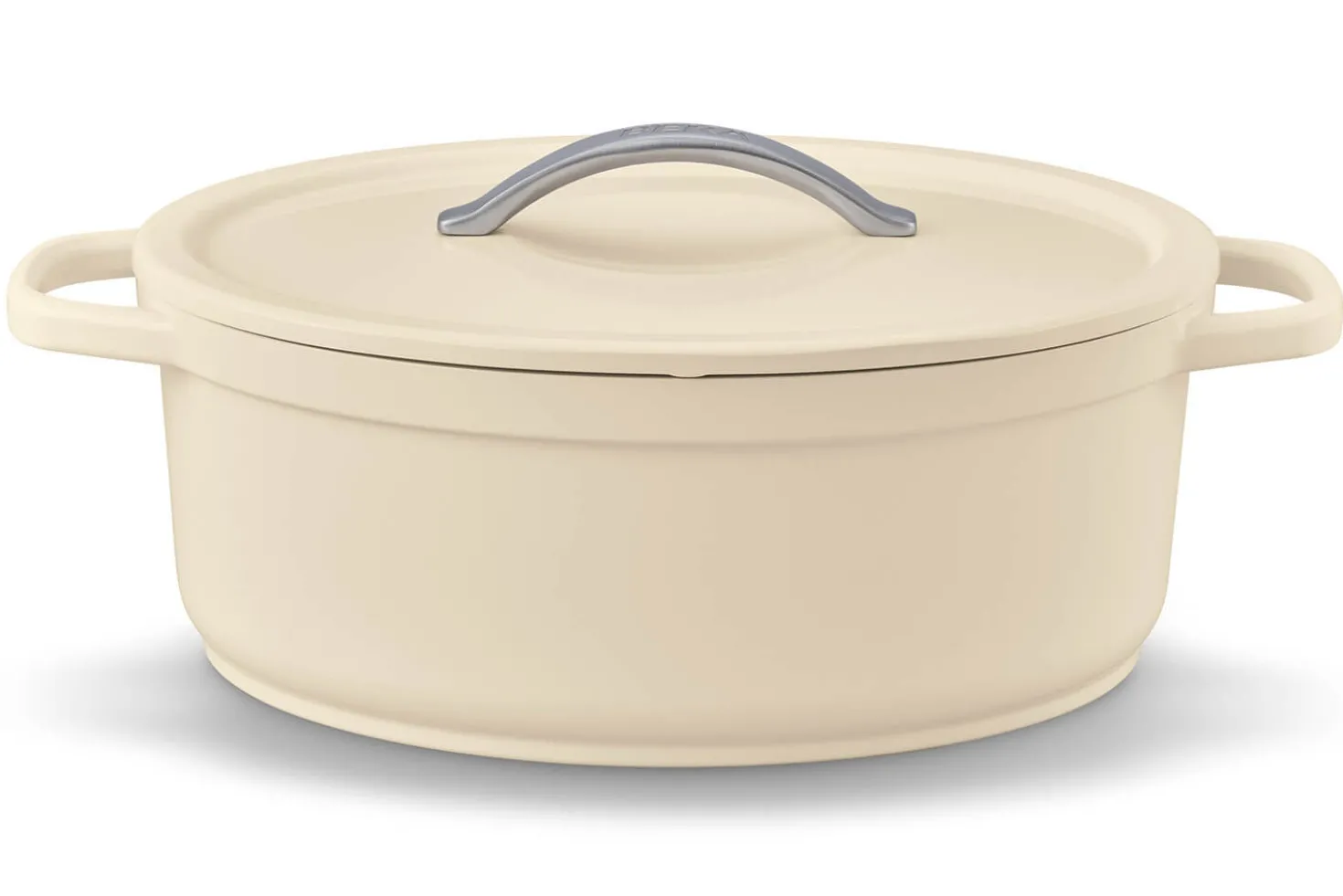 Cocotte ovale Beka Plume en aluminium 31cm - Beige