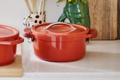 Cocotte ronde Beka Plume en aluminium 24cm - Rouge