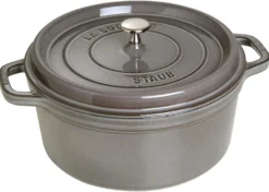 Cocotte ronde en fonte émaillée STAUB gris graphite