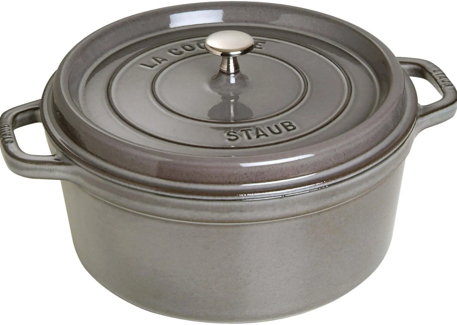 Cocotte ronde en fonte émaillée STAUB gris graphite