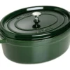 Cocotte Staub ovale en fonte émaillée basilic