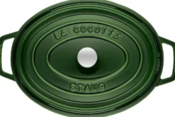 Cocotte Staub ovale en fonte émaillée basilic