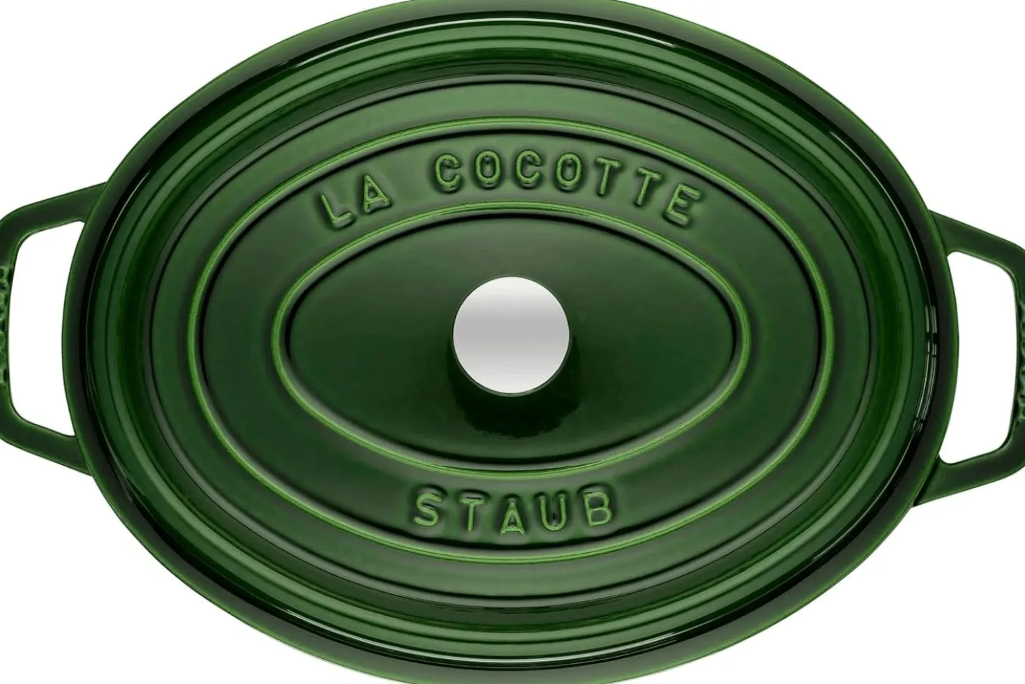 Cocotte Staub ovale en fonte émaillée basilic