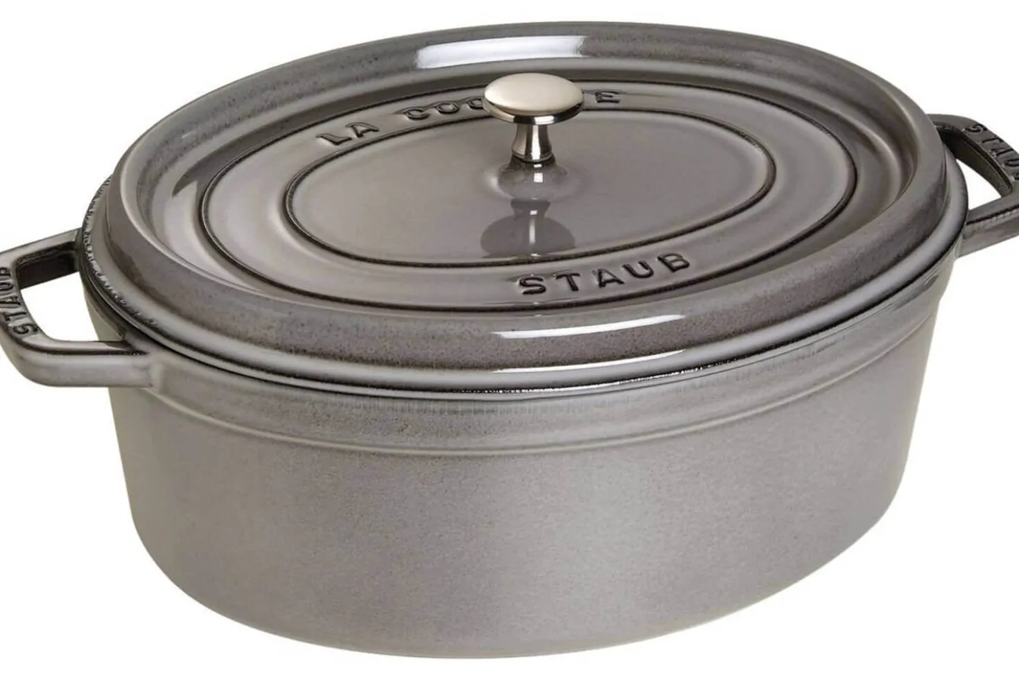 Cocotte STAUB ovale en fonte émaillée gris graphite