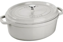 Cocotte STAUB ovale en fonte émaillée truffe blanche