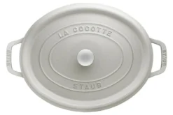 Cocotte STAUB ovale en fonte émaillée truffe blanche