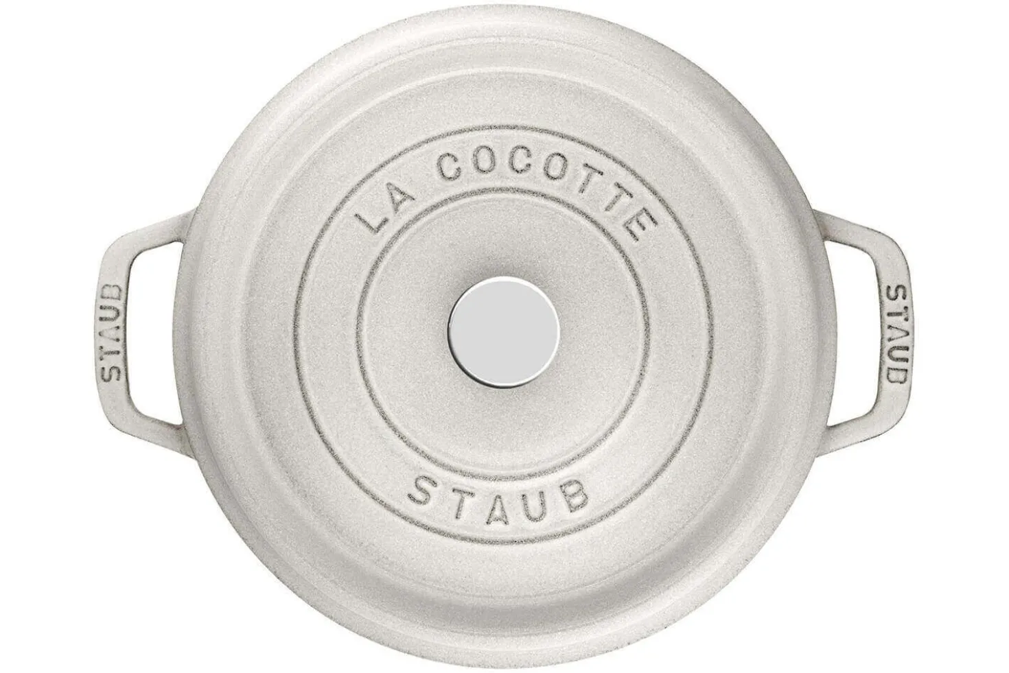 Cocotte STAUB ronde en fonte émaillée truffe blanche