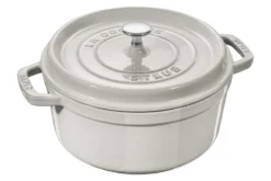 Cocotte STAUB ronde en fonte émaillée truffe blanche