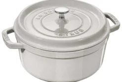 Cocotte STAUB ronde en fonte émaillée truffe blanche