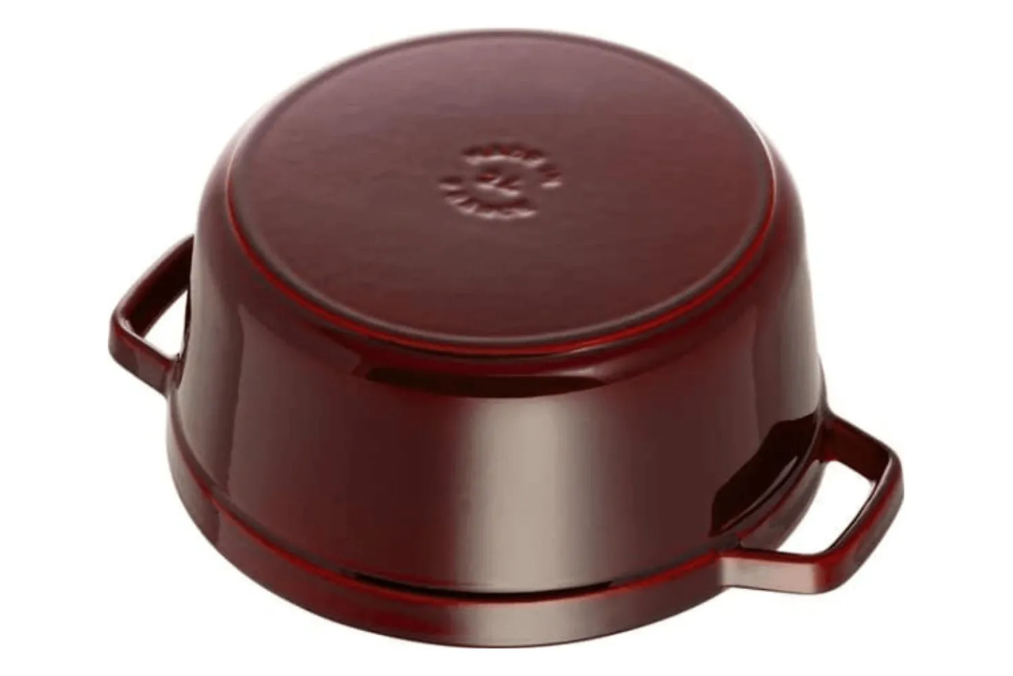 Cocotte Staub ronde en fonte émaillée grenadine