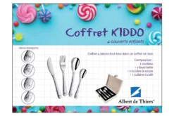 Coffret Albert de Thiers Kiddo 4 couverts décorés pour enfants