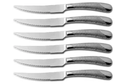 Coffret bois 6 couteaux à steak Comas Geometric acier inox 13/0