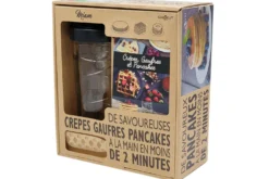 Coffret cadeau Cookut Shaker crêpes, pancakes + gaufres - 1 shaker + 1 tartineur + 1 livre recettes