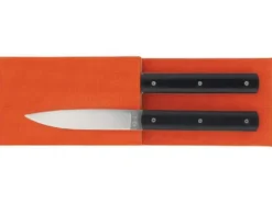 Coffret cadeau 2 couteaux de table Perceval 9.47 lame 10cm manche noir