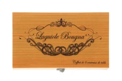 Coffret cadeau de 6 couteaux de table Laguiole Bougna manches en bois