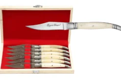 Coffret cadeau de 6 couteaux de table Laguiole Bougna manche en os