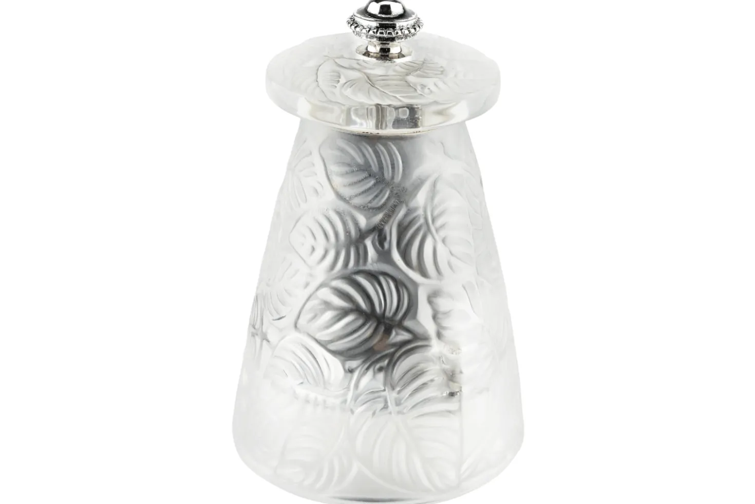 Coffret cadeau moulin à poivre + 1 moulin à sel Peugeot Lalique Feuilles en cristal 9cm - Edition limitée