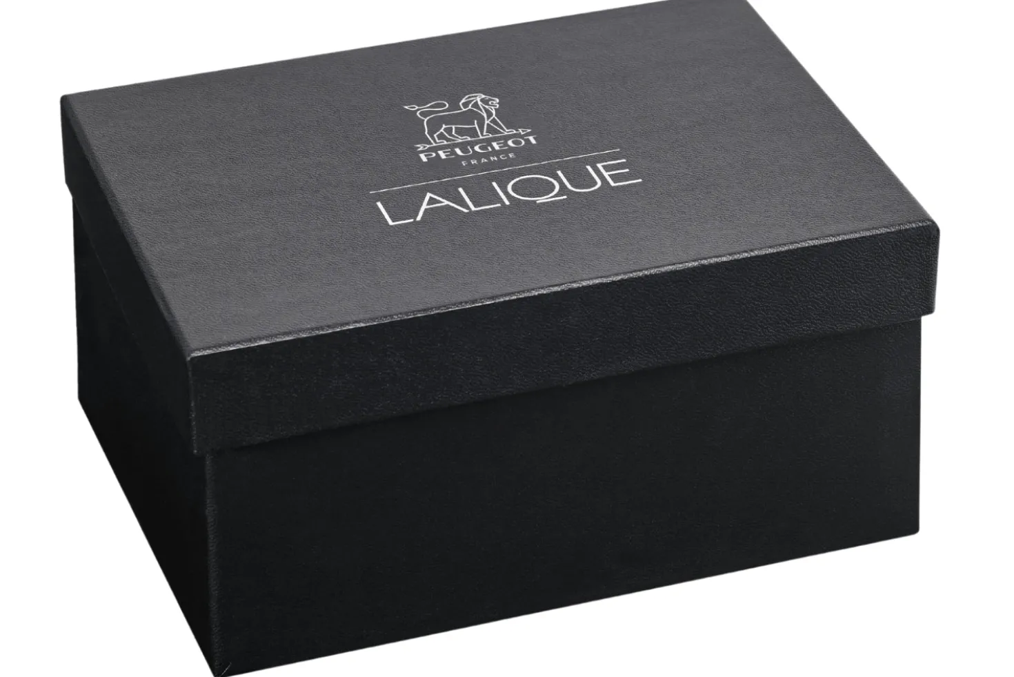Coffret cadeau moulin à poivre + 1 moulin à sel Peugeot Lalique Feuilles en cristal 9cm - Edition limitée