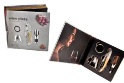 Coffret cadeau sommelier Legnoart Wine Plaza 4 accessoires