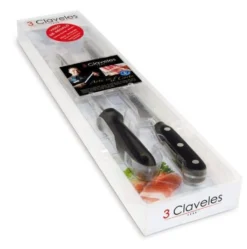 Coffret couteau à jambon et fusil à aiguiser 3 Claveles