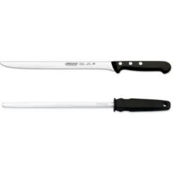 Coffret couteau à jambon + fusil Arcos UNIVERSAL lame acier inox NITRUM