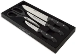 Coffret 3 couteaux + 1 ciseaux Arcos MAITRE lame acier inox NITRUM