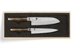 Coffret 2 couteaux de cuisine damassés Shun Premier Tim Mälzer Universel + Santoku