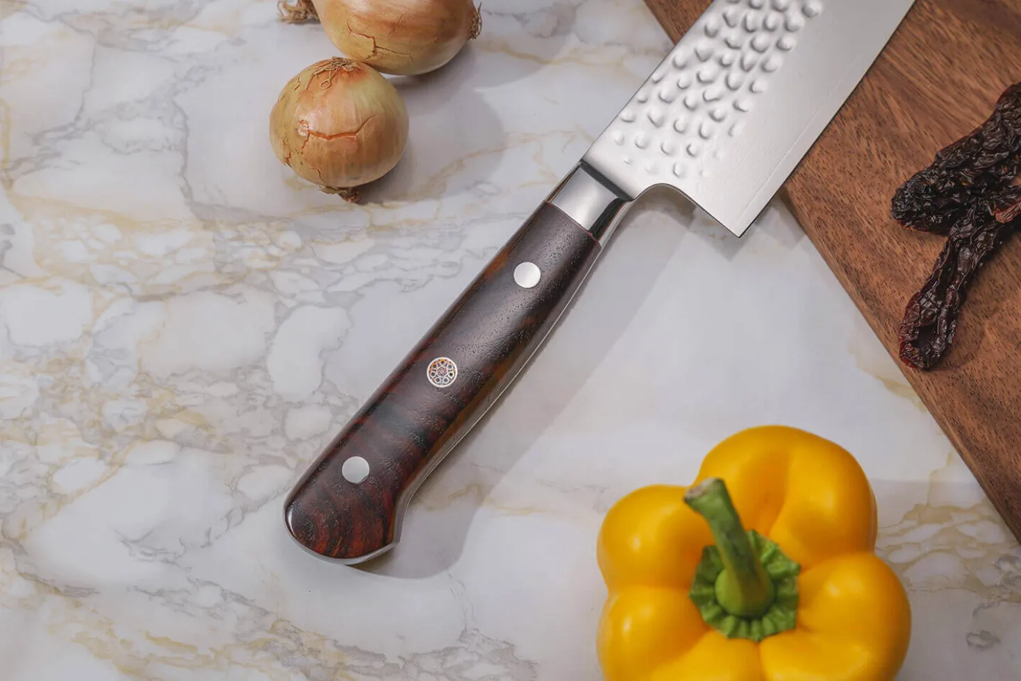 Coffret 2 couteaux de cuisine Fukito Rosewood Damas 67 couches : Universel + Chef