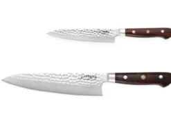 Coffret 2 couteaux de cuisine Fukito Rosewood Damas 67 couches : Universel + Chef