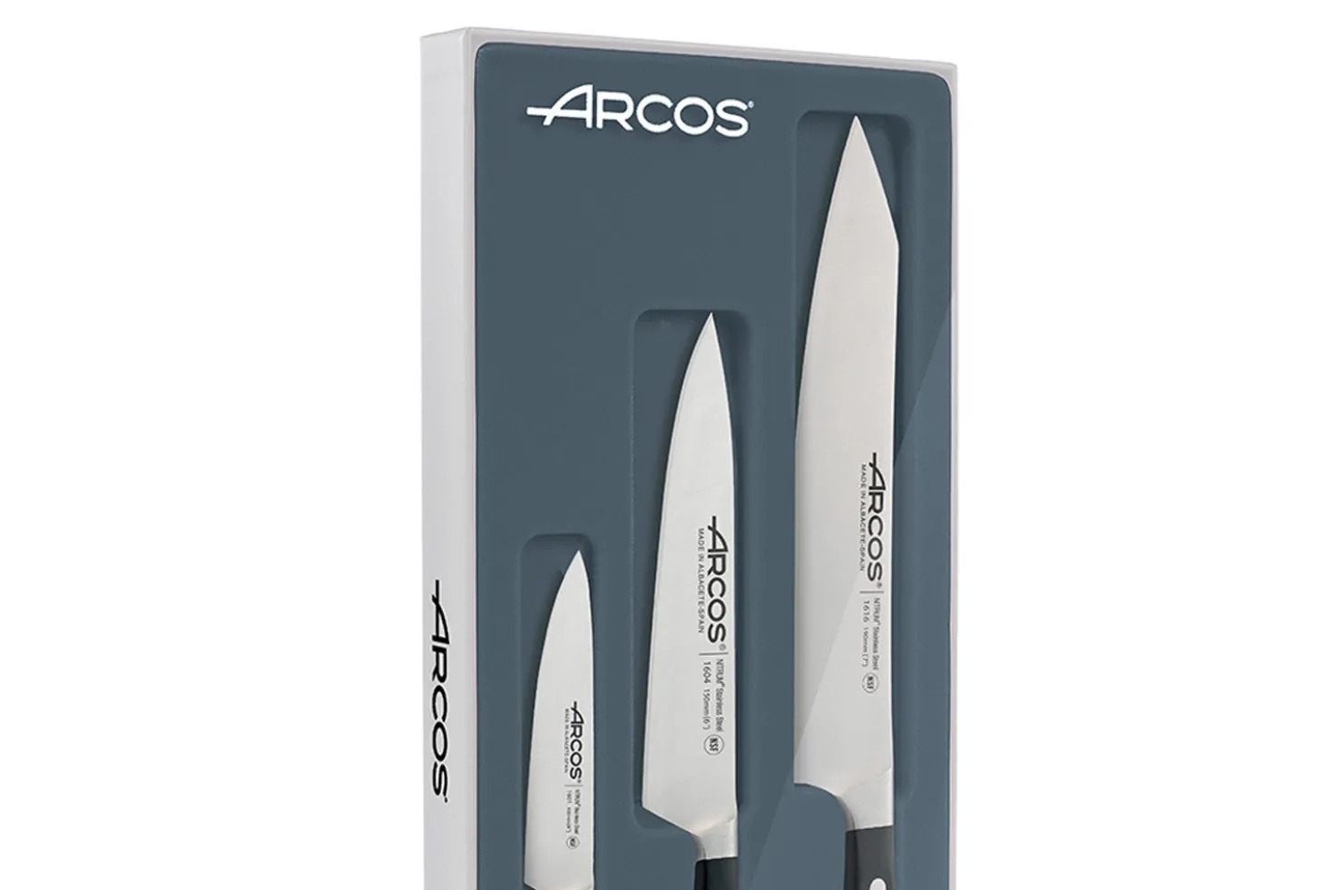 Coffret 3 couteaux forgés Arcos Manhattan tranchant extrême