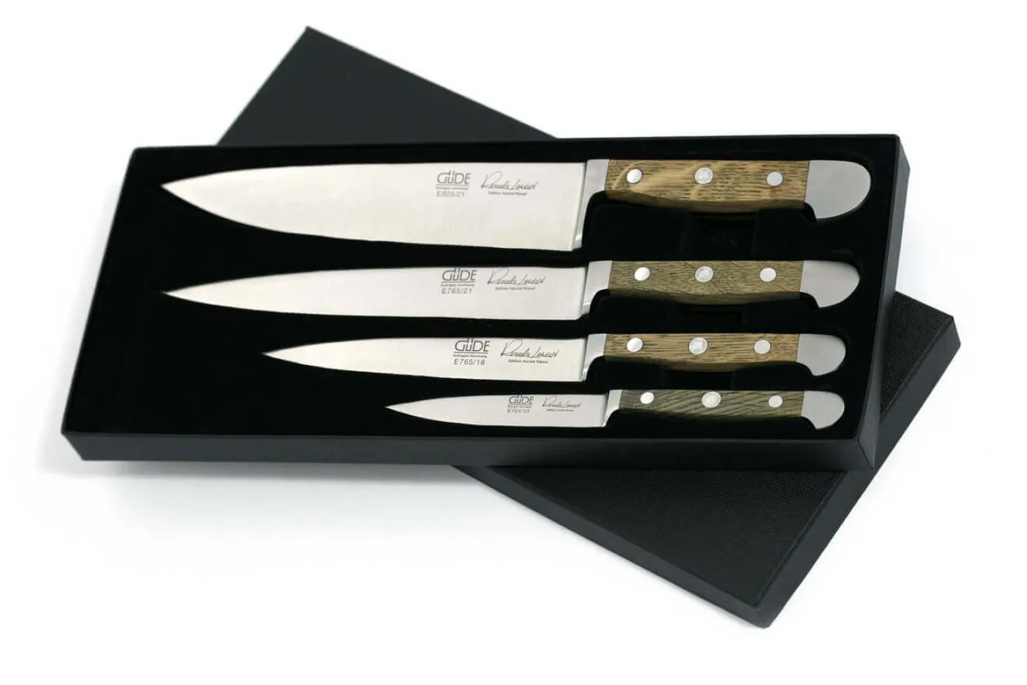 Coffret 4 couteaux forgés Güde Alpha Chêne