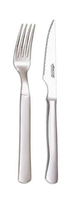 Coffret 6 couteaux + 6 fourchettes Arcos monobloc lames microdentées