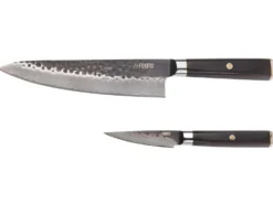 Coffret 2 couteaux Fukito Ébène Damas VG10 Chef + Office