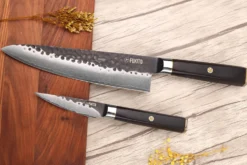 Coffret 2 couteaux Fukito Ébène Damas VG10 Chef + Office