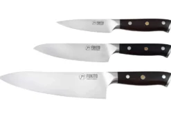 Coffret 3 couteaux Fukito Ebène X50 Chef + Universel + Office