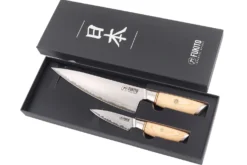 Coffret 2 couteaux Fukito Pakka San Mai Chef + Office