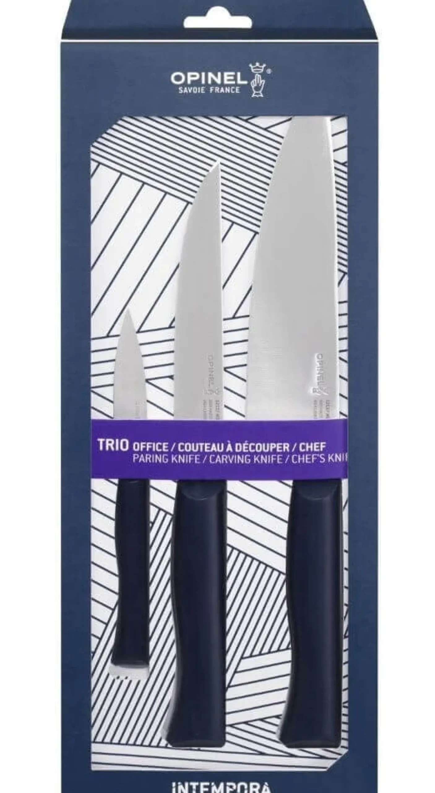 Coffret 3 couteaux Intempora Opinel office + découper + chef
