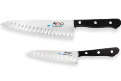 Coffret 2 couteaux japonais MAC Chef alvéolés : Universel 13cm + Chef 20cm