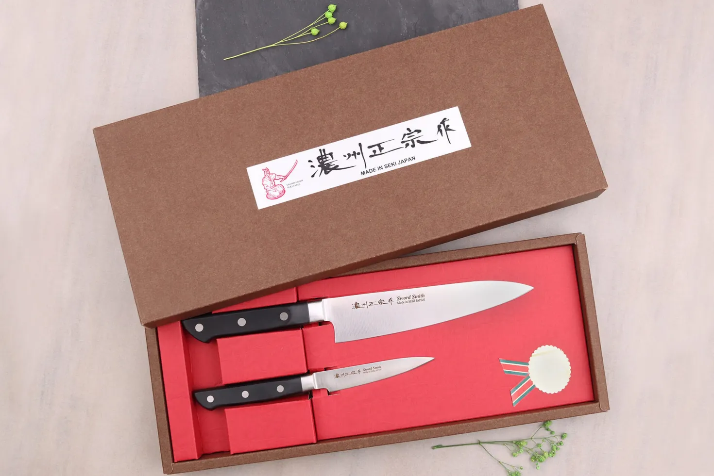 Coffret 2 couteaux japonais Satake Cutlery ABS chef 18cm + office 9cm