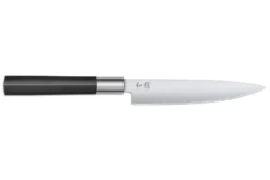 Coffret 3 couteaux Kai Wasabi Black : Universel 10cm et 15cm et Santoku 16,5cm