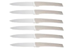 Coffret 6 couteaux Kiana de table lame inox 10,4cm manche ficelle