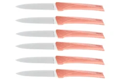 Coffret 6 couteaux Kiana de table lame inox 10,4cm manche terracotta