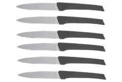 Coffret 6 couteaux Kiana de table lame inox 10,4cm manche gris anthracite