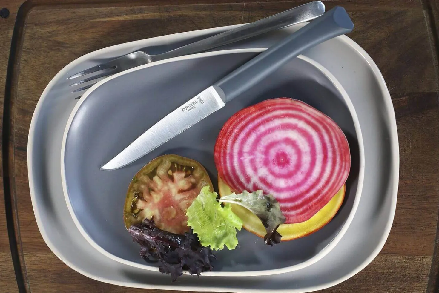 Coffret 4 couteaux Opinel Bon Appétit+ Anthracite 11cm inox