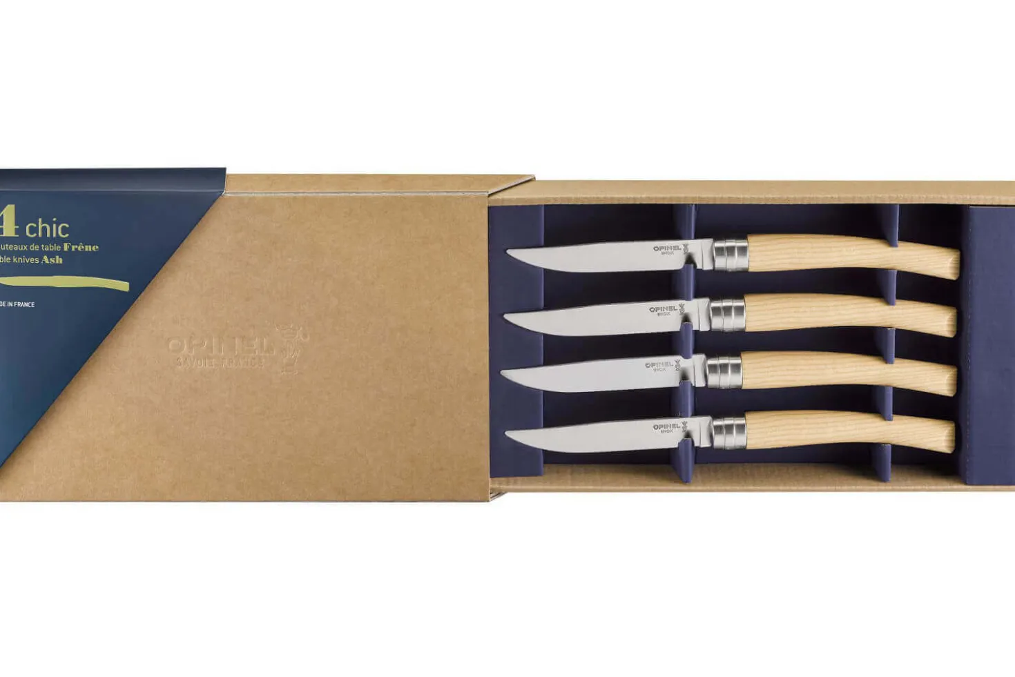 Coffret 4 couteaux Opinel Table Chic lame 10cm acier Sandvik
