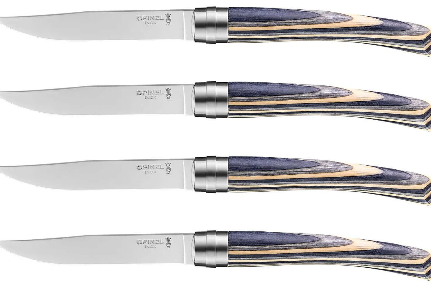 Coffret 4 couteaux Opinel Table Chic lame 10cm acier Sandvik