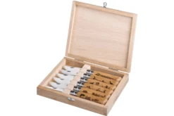 Coffret 6 couteaux Opinel Tradition Gravures Animalia n°08 lame 8,5cm manche chêne