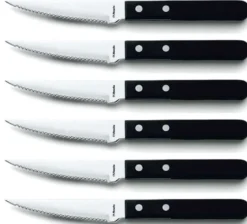 Coffret 6 couteaux à pizza Amefa inox et ABS noir