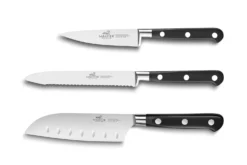 Coffret 3 couteaux Sabatier Idéal inox Office + Universel + Mini Santoku